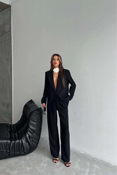 Eka Pantaloni Palazzo negri de damă 1017-0001