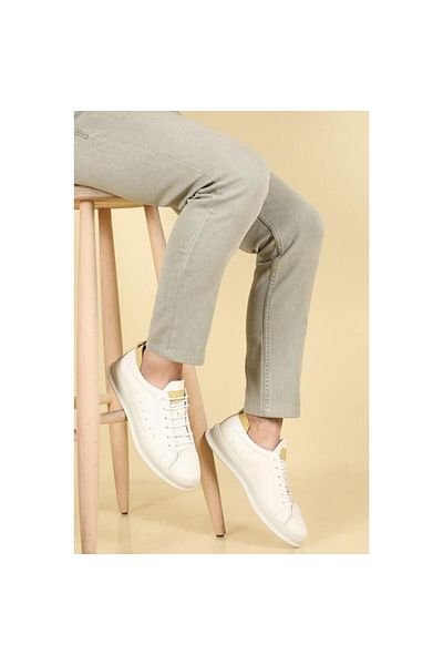 JAMES FRANCO 5580 White Genuine Leather Men's Casual Shoes