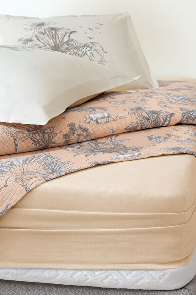 Yataş Aster Single 100% Cotton Pique Set - Salmon