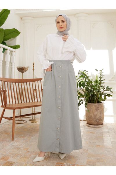 Neways Pleated Skirt - Light Gray - Neways