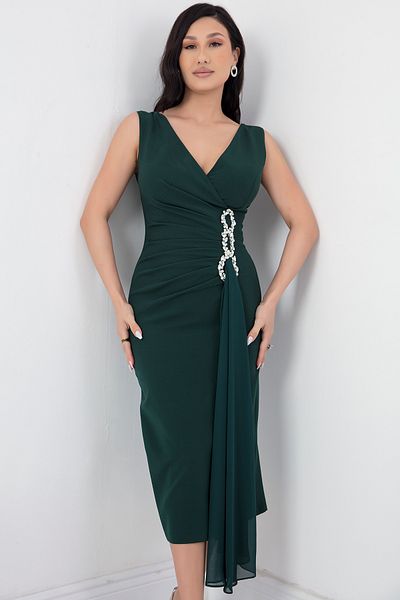 PULLIMM Crepe Dress - Stone Detailed, DNS1516