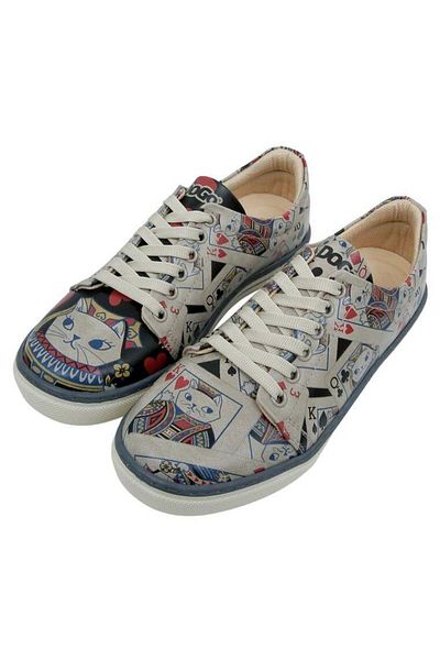 Dogo Women's Vegan Leather Multicolored Sneakers - Queen of Meows Design