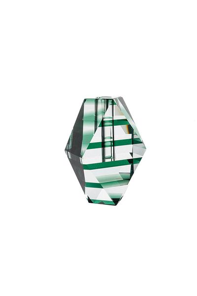 Mikasa Moor Γυάλινο βάζο 10x6x15cm Πράσινο ριγέ