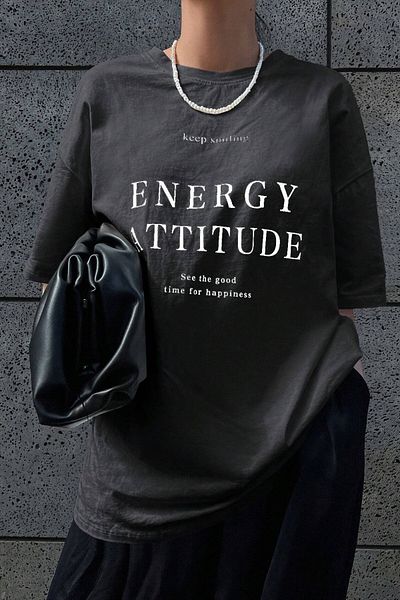 MODAGEN Dámské oversize tričko Energy Atititude s digitálním potiskem