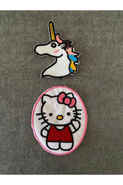icase hello Kitty Tek Bonuzlu At Unicorn  nakış Yama Patch 2'li set Dikilebil...