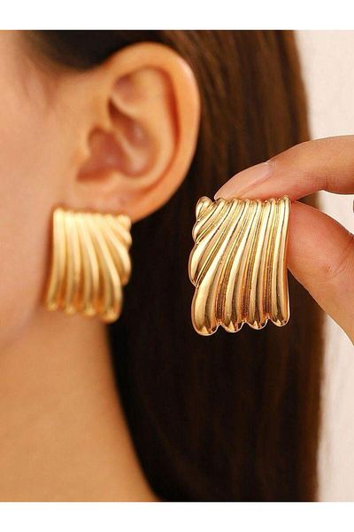 RF Jewelry Hailey Bieber Wave Model Steel Earrings