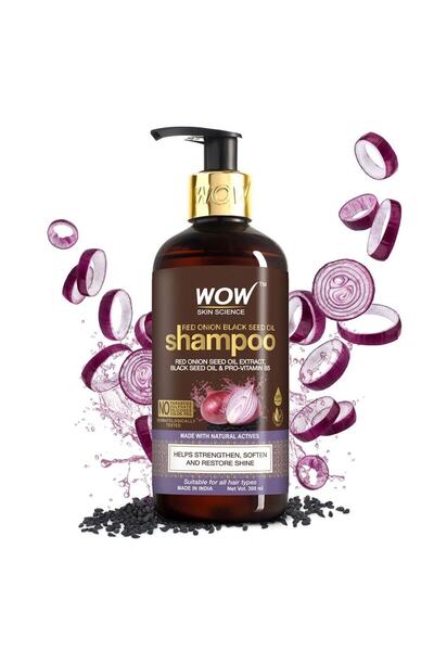 WOW Skin Science Kırmızı Soğan Şampuanı -%93 Doğal Içerik- Çörek Otu Yağı Içeren Dökülme Kontrolü 500ml
