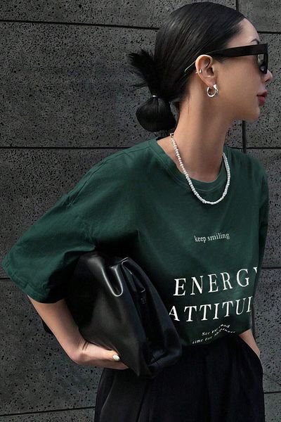 MODAGEN Tricou oversize cu imprimeu energetic pentru damă