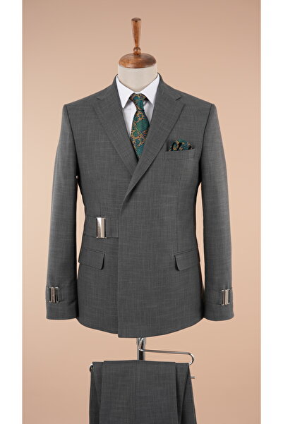 LONATOLİA بدلة رجالية بإبزيم مزدوج الصدر على الطراز الإيطالي سترة بقصة ضيقة -...