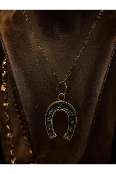 whocares Unisex Antique Colored Chain Necklace - Horseshoe Symbol, High Quality