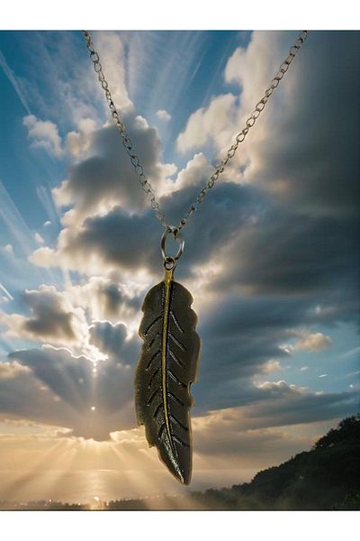 whocares Long Leaf Symbol Unisex Chain Necklace - Antique Color Quality
