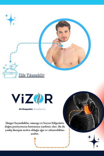 VİZOR Sponge Neck Collar Neck Hernia Scaling Relaxing Soft Neck Collar