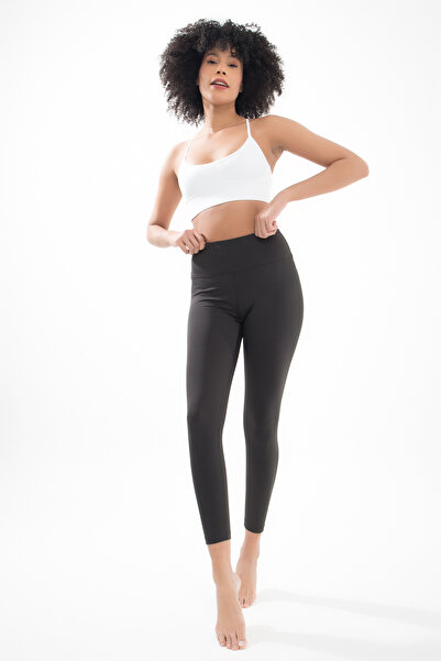 Comm-Ci Eden Black Slim Fit سروال رياضي طويل عالي الخصر