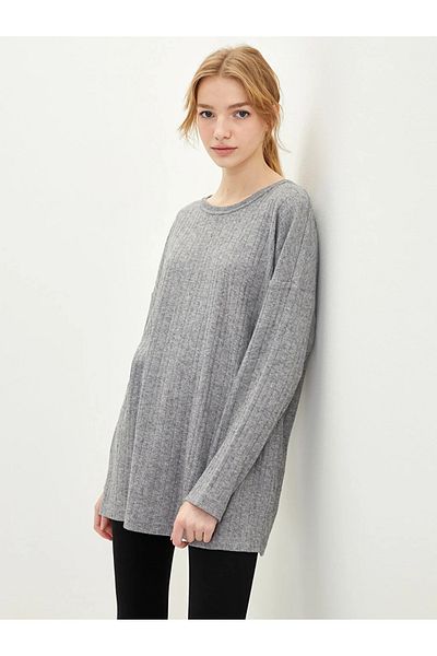 LC Waikiki Dámské pyžamo s dlouhým rukávem LCW DREAM Crew Neck Neck