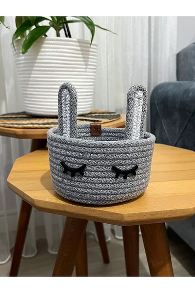 SR Rabbit Basket - Children's Room Wicker Organizer - Wicker Organizer - Organizer