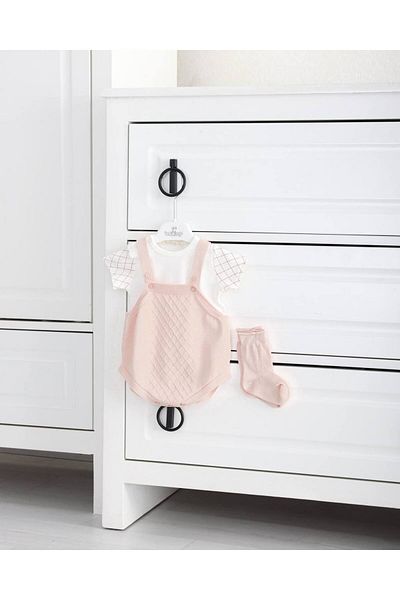Leoking 100% Premium Organic Cotton 2 Pieces Cream Summer Baby Salopet Jumpsuit ALY00753