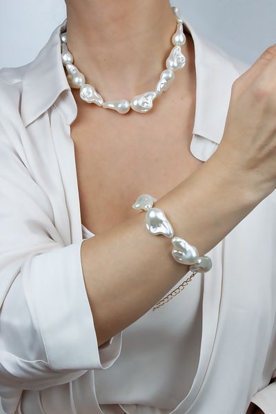 Pridza Baroque Pearl Necklace Bracelet Set