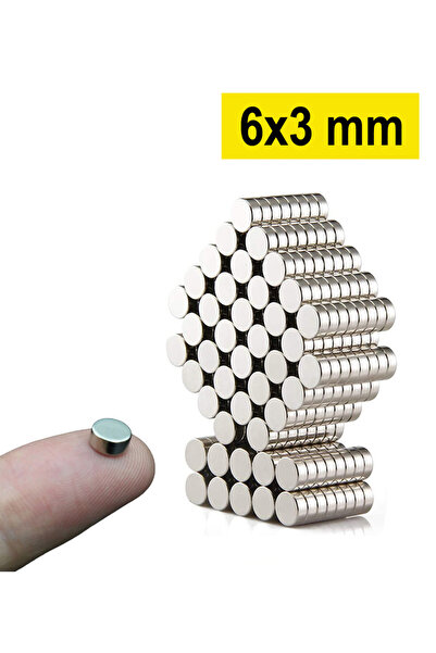 Dünya Magnet 50 Adet - Yuvarlak Neodyum Mıknatıs, 6x3 mm, Güçlü Magnet, N35 K...