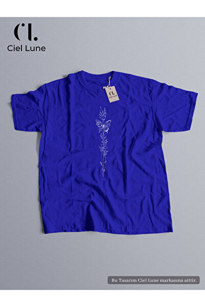 NEVERMIND Unisex Butterfly Flower Special Design - Μπλουζάκι μεγάλου μεγέθους