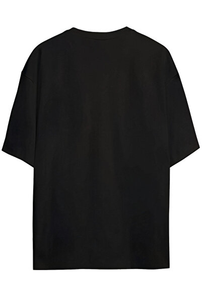 Josette Harward Law T-Shirt - Black Printed Oversize Short Sleeve Crew Neck