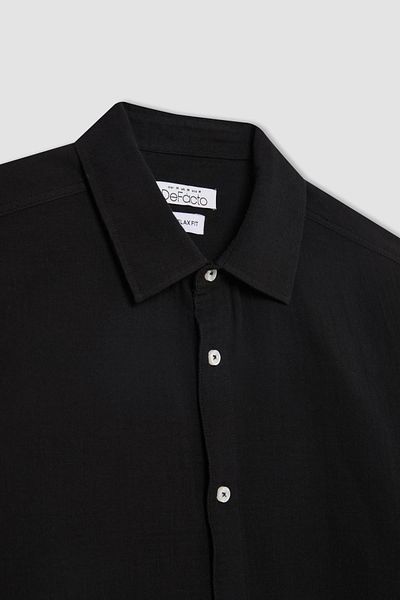 DeFacto Relax Fit Polokragen Baumwolle Basic Solid Langarmshirt C3351ax24sp