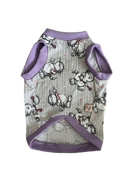 Barneystore Dog Patterned 100% Cotton Combed Tank Top