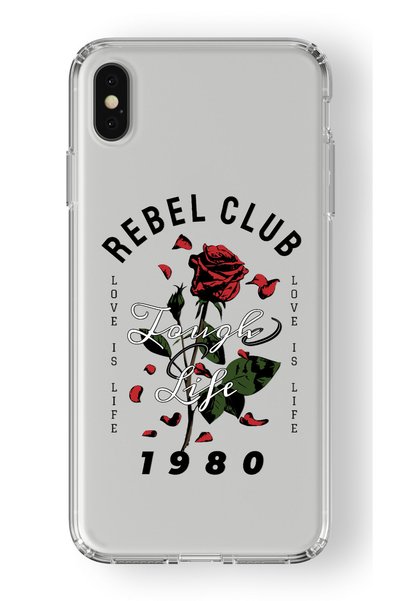Multitronic حافظة شفافة مطبوعة بتصميم Rebel Club متوافقة مع هاتف Iphone Xs Max