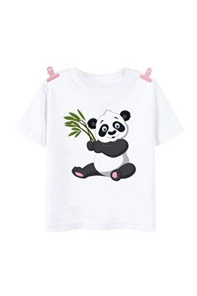 MAGORS PANDA BASKILI BİSİKLET YAKA PAMUKLU KISA KOLLU ÇOCUK TSHIRT