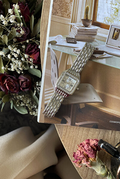 Parlé Bien Kadın Taşlı Kelepçe Çelik Kordon Vintage Kol Saati