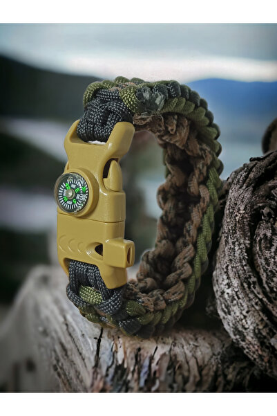 PARACORD Extrem pusula düdük bıçak set askeri paracord