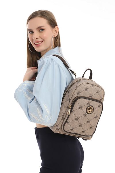 Beverly Hills Polo Club Sandfarbener Damen-Rucksack 05BHPC8004