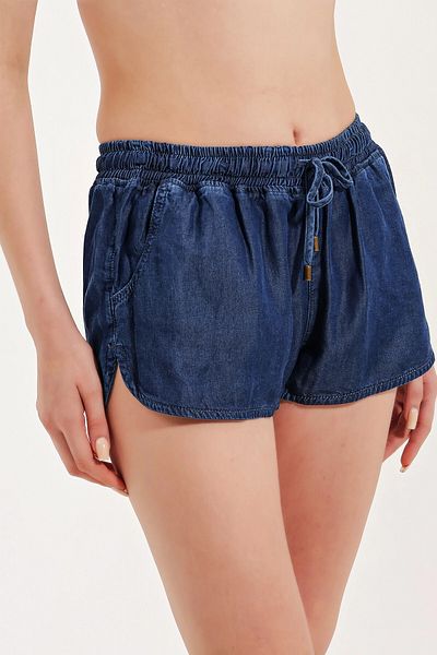 ZEKİ PANTALONI SCURT DE DENIM CU TALIE ELASTICĂ