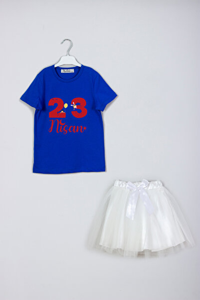 MYADA 23. april Napisana kombinacija majice i suknje Crescent Star Štampano