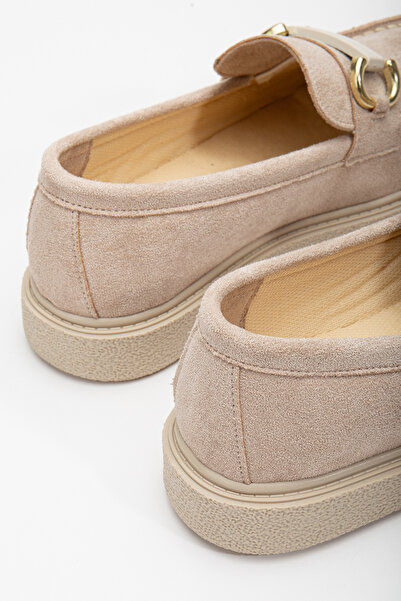 Tonny Black Dámský nahý semiš Pohodlný střih s přední přezkou Ležérní mokasín