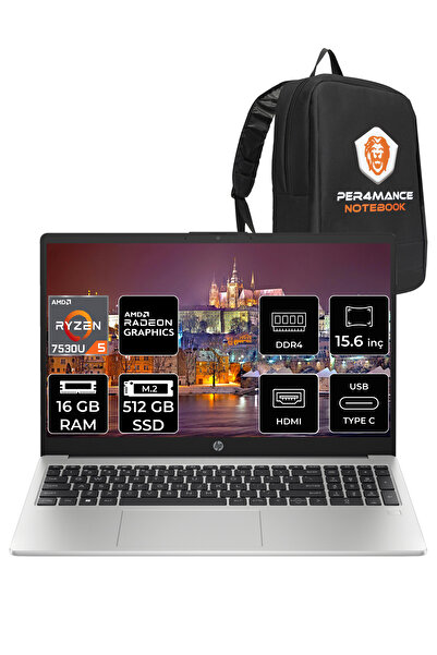 HP 255 G10 Ryzen 5 7530U 16GB RAM 512GB SSD 15.6'' FHD FDOS 8A547EA & PER4 ÇANTA