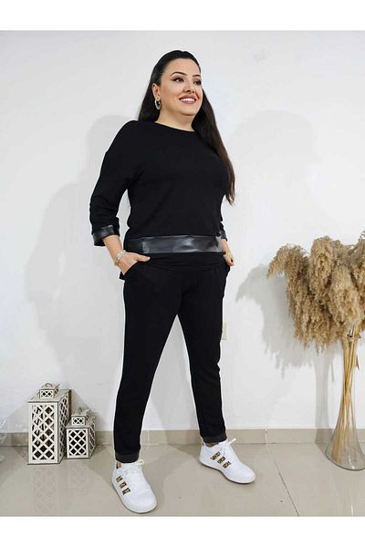 Melis Designer بدلة جلدية كبيرة الحجم مفصلة
