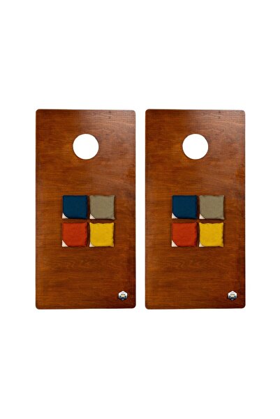 VUTVO Cornhole Oyun Seti 2'li Turnuva Boy - Koyu Renk