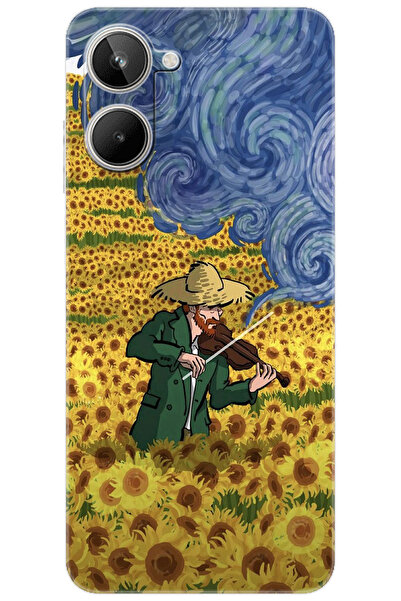 realme 10 4G (RMX3630) Uyumlu Kılıf Desen Baskılı Silikon Sunflower Ayçiçeği ...