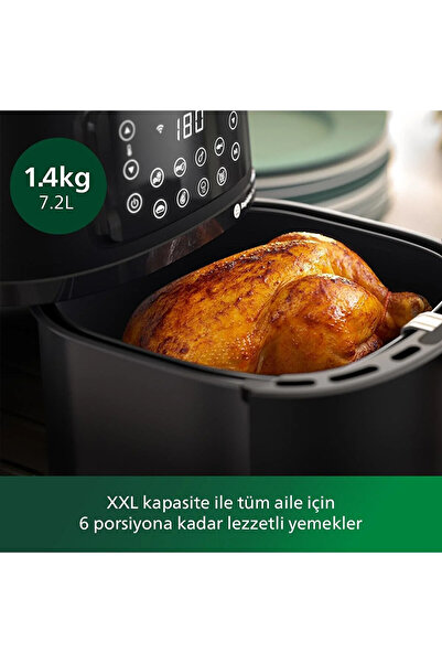 Philips Airfryer seria 5000 XXL, tavă de gătit Wi-Fi HD9285/96, placă de grătar, bol de gătit cadou