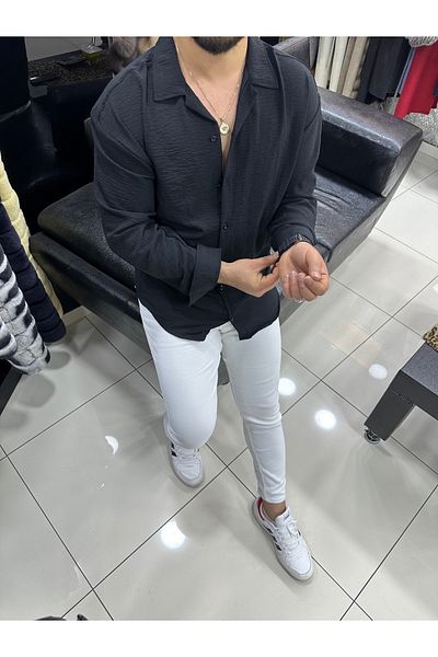 Beybun boutique Cămașă supradimensionată Aerobin cu textura de vară pentru bărbați