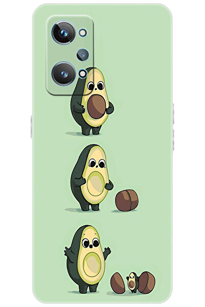 realme GT2 (RMX3311) Uyumlu Kılıf Desen Baskılı Silikon Avakado STK:618 CP-CT...