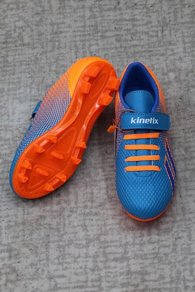 Kinetix Ghete de fotbal Enta AG Saks Orange Turf Astroturf Pantofi de fotbal pentru băieți