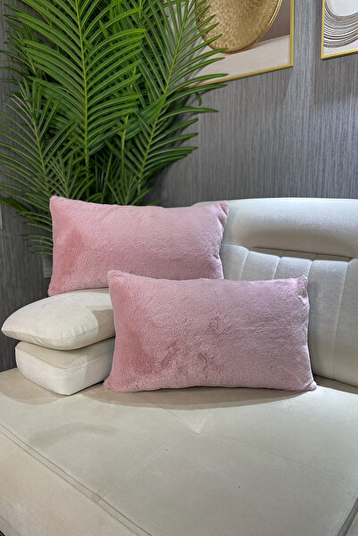 Paris Life Rabbit Plush Throw Pillow Cover - Powder (1 Piece)