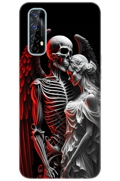 realme 7 (RMX2151) Uyumlu Kılıf Desen Baskılı Silikon İskelet ve Melek Aşkı S...