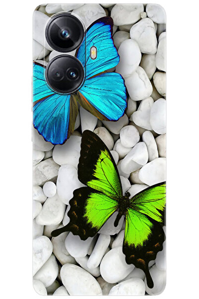 realme 10 PRO PLUS (RMX3686) Uyumlu Kılıf Desen Baskılı Silikon Kelebekler ST...