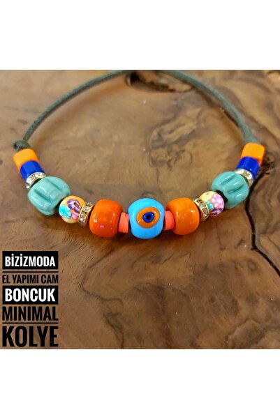 bizizmoda الطابق السفلي الزجاج حبة Serenay الزجاج قلادة عين الشر حبة قلادة