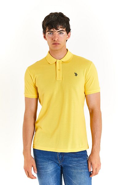 U.S. Polo Assn. US POLO ASSNMEN'S WOVEN POLO NECK YELLOW T-SHIRT