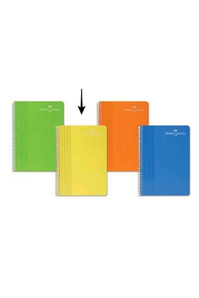 Faber Castell 1 Buc Copertă PP Caiet Dimensiune B5 Spirale 80 Foi Galben Riglat