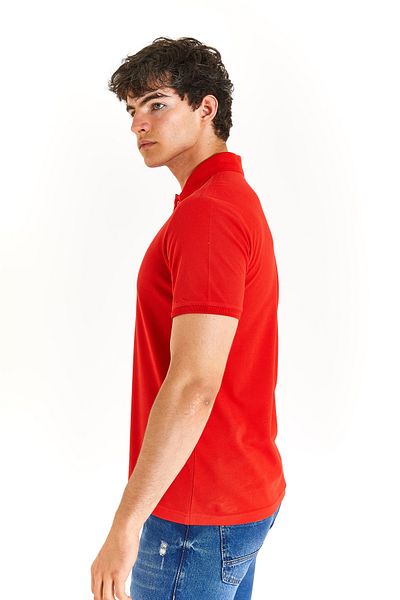 U.S. Polo Assn. US POLO ASSNMEN'S WOVEN POLO NECK RED T-SHIRT