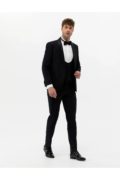 Pierre Cardin Erkek Yelekli Smokin Lacivert